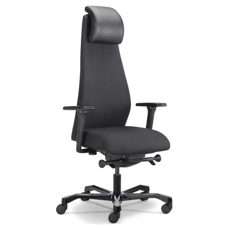 Эргономичное кресло Falto FIRST (наклон вперёд, зауженная спинка, ткань, чёрный)