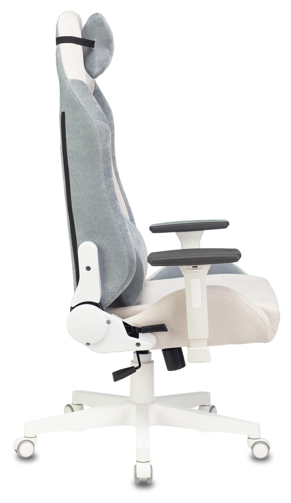 Геймерское кресло Zombie Fabric белый/серо-голубой с подголов., крестовина пластик (белый)