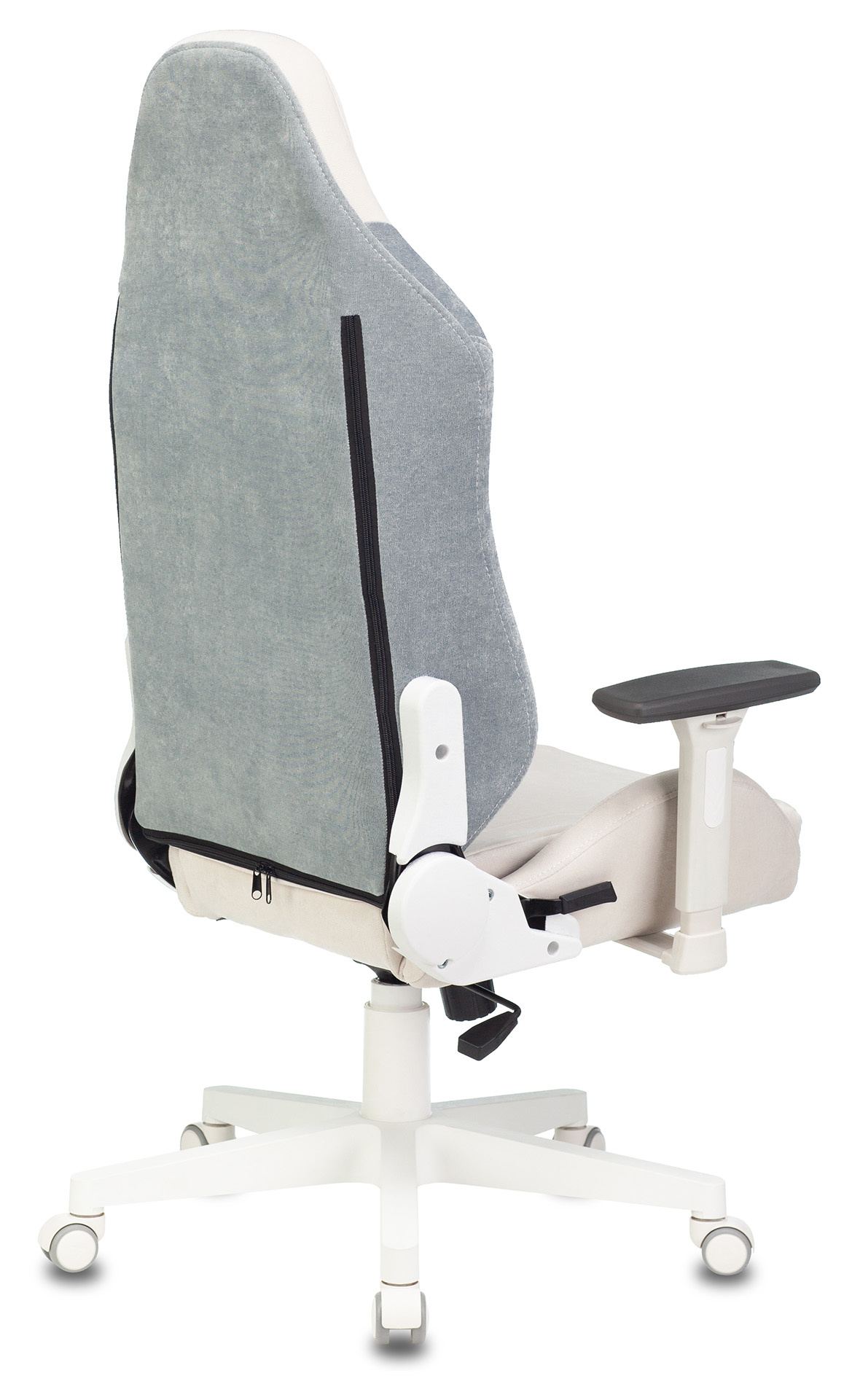 Геймерское кресло Zombie Fabric белый/серо-голубой с подголов., крестовина пластик (белый)