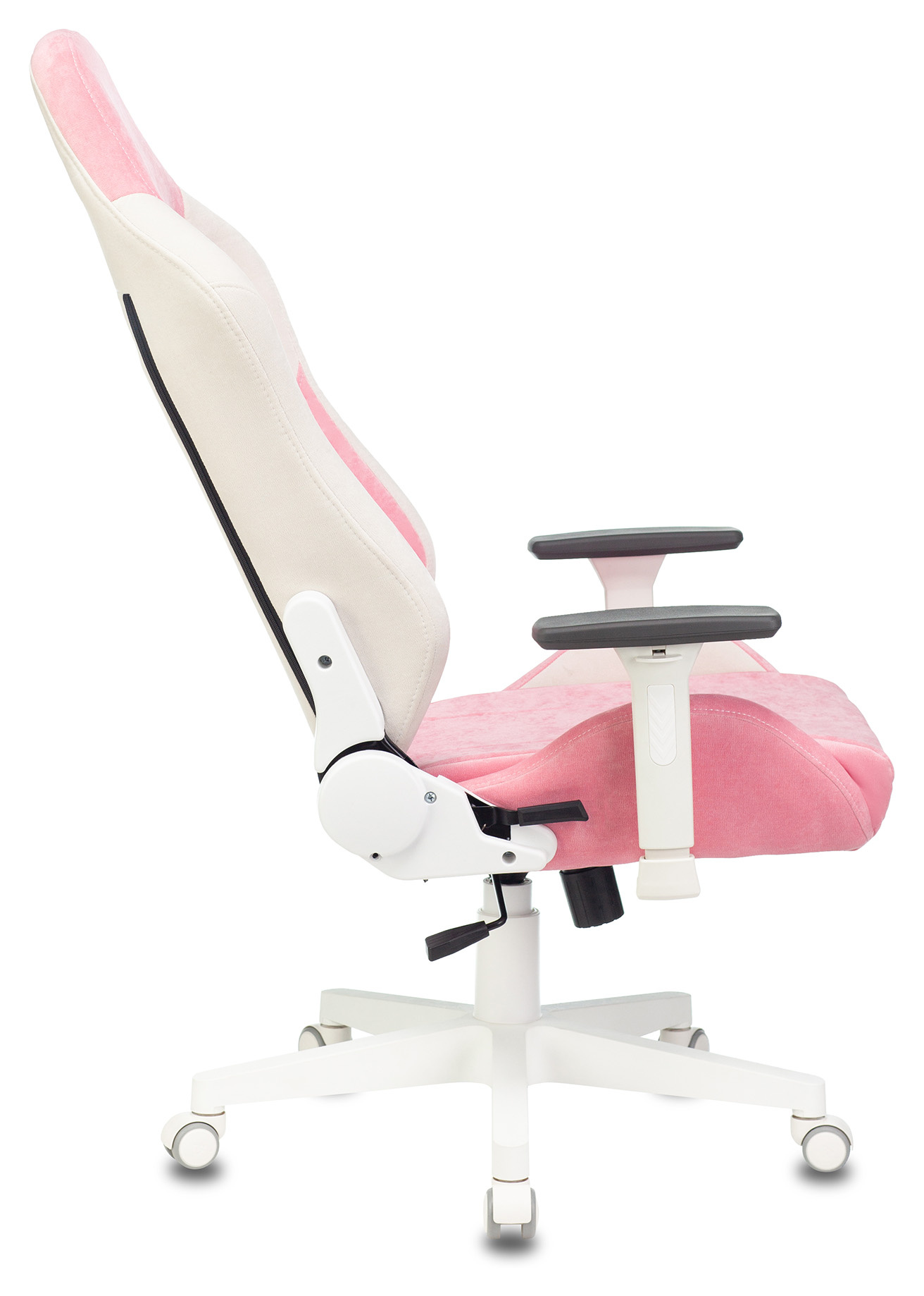 Геймерское кресло Zombie Fabric белый/розовый с подголов., крестовина пластик (белый)