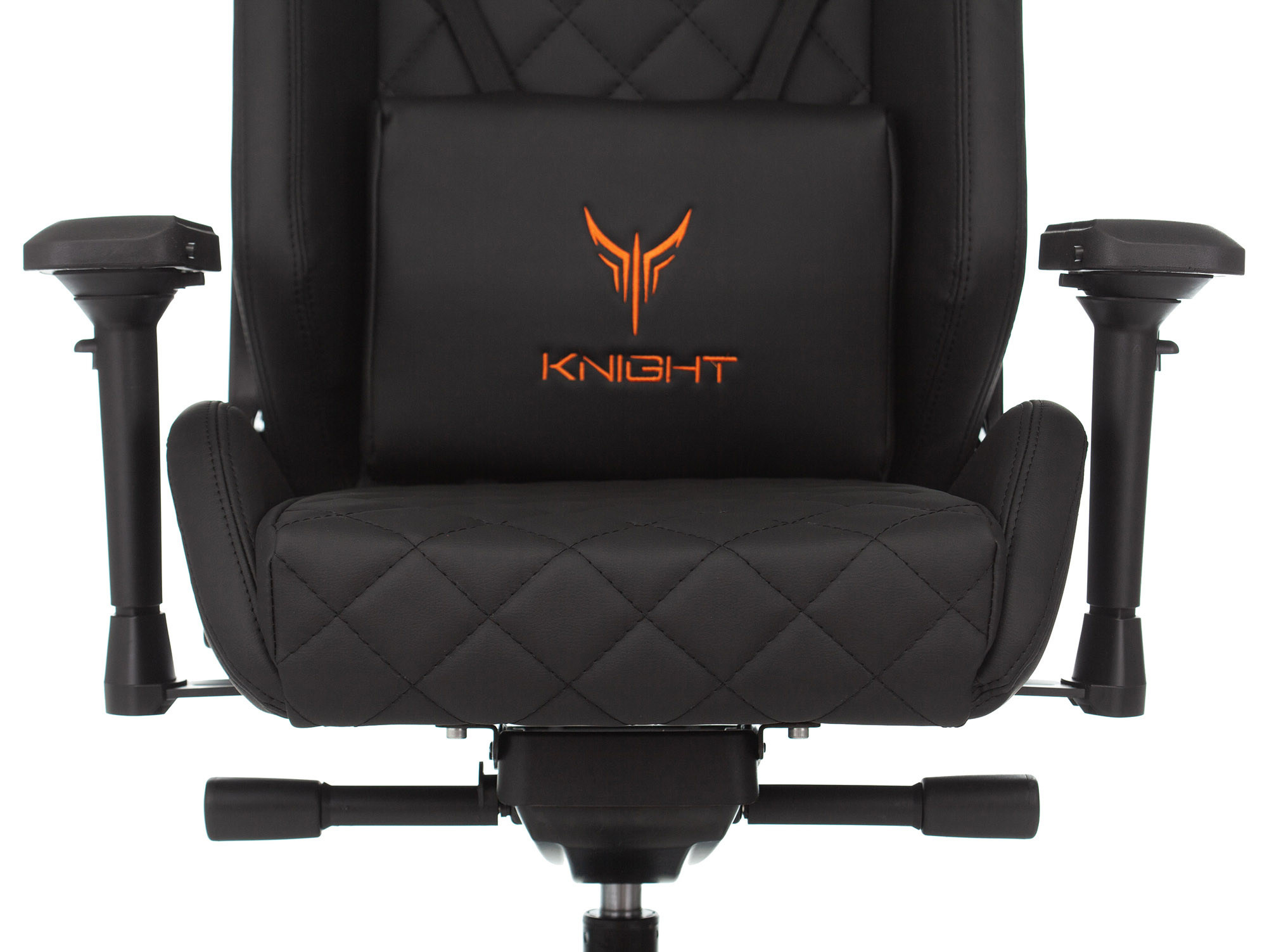 Геймерское кресло Knight черный ромбик экокожа с подголов., крестовина металл