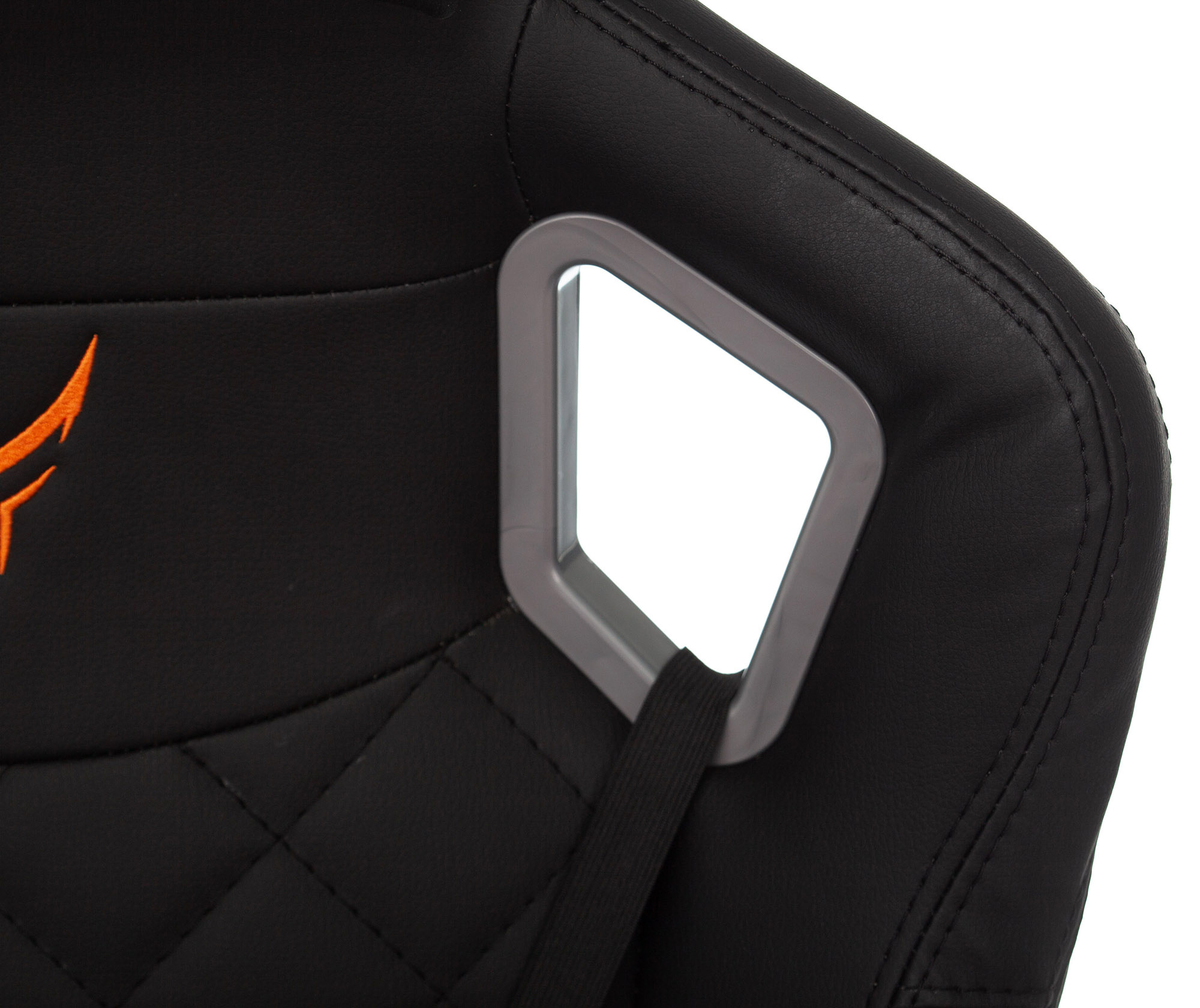 Геймерское кресло Knight черный ромбик экокожа с подголов., крестовина металл