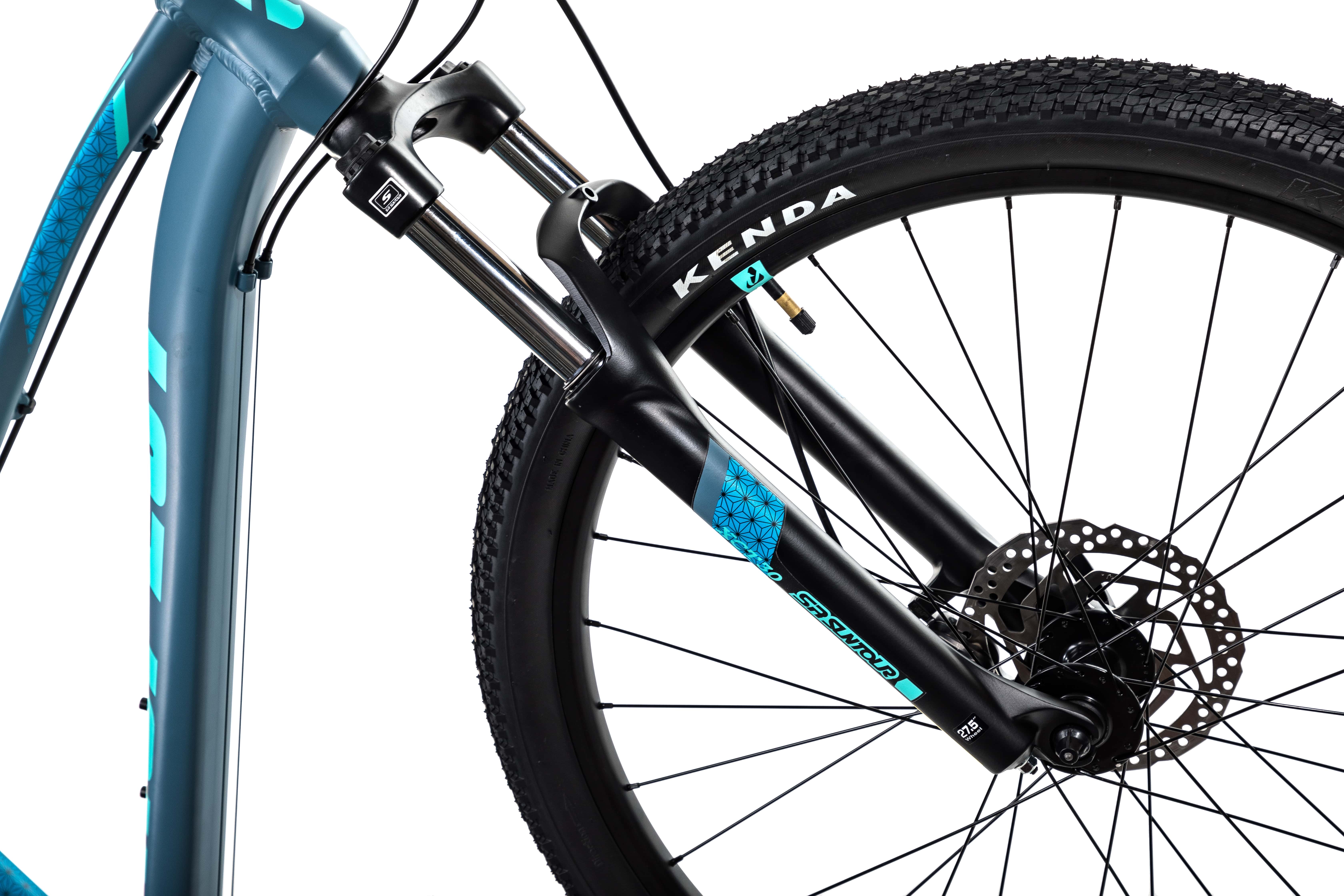 Велосипед Aspect AURA 27.5 16" Серо-бирюзовый (2022)