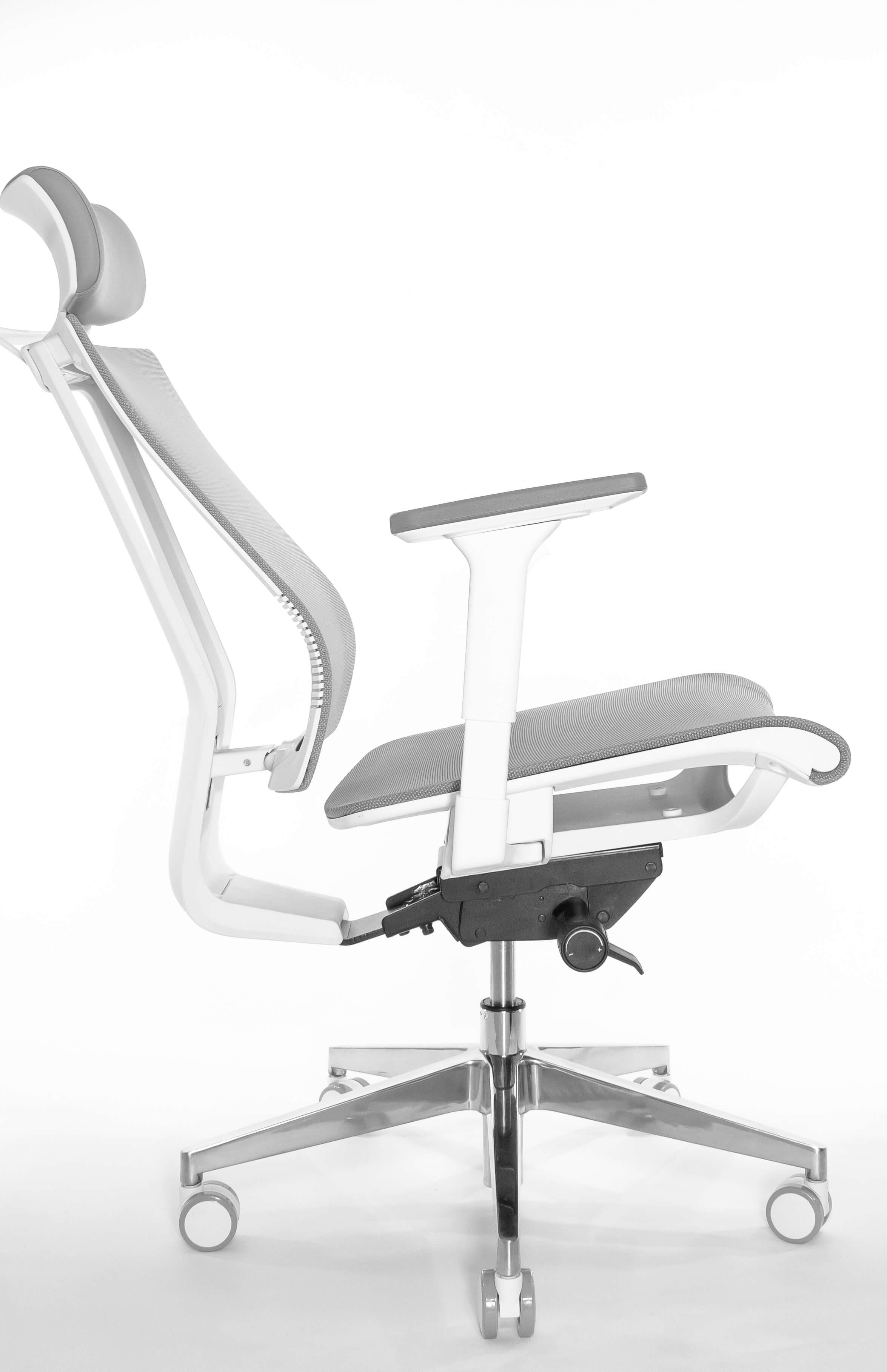 Эргономичное кресло Falto G1 Air (3 уровня поясницы, сетка, каркас белый, серый)