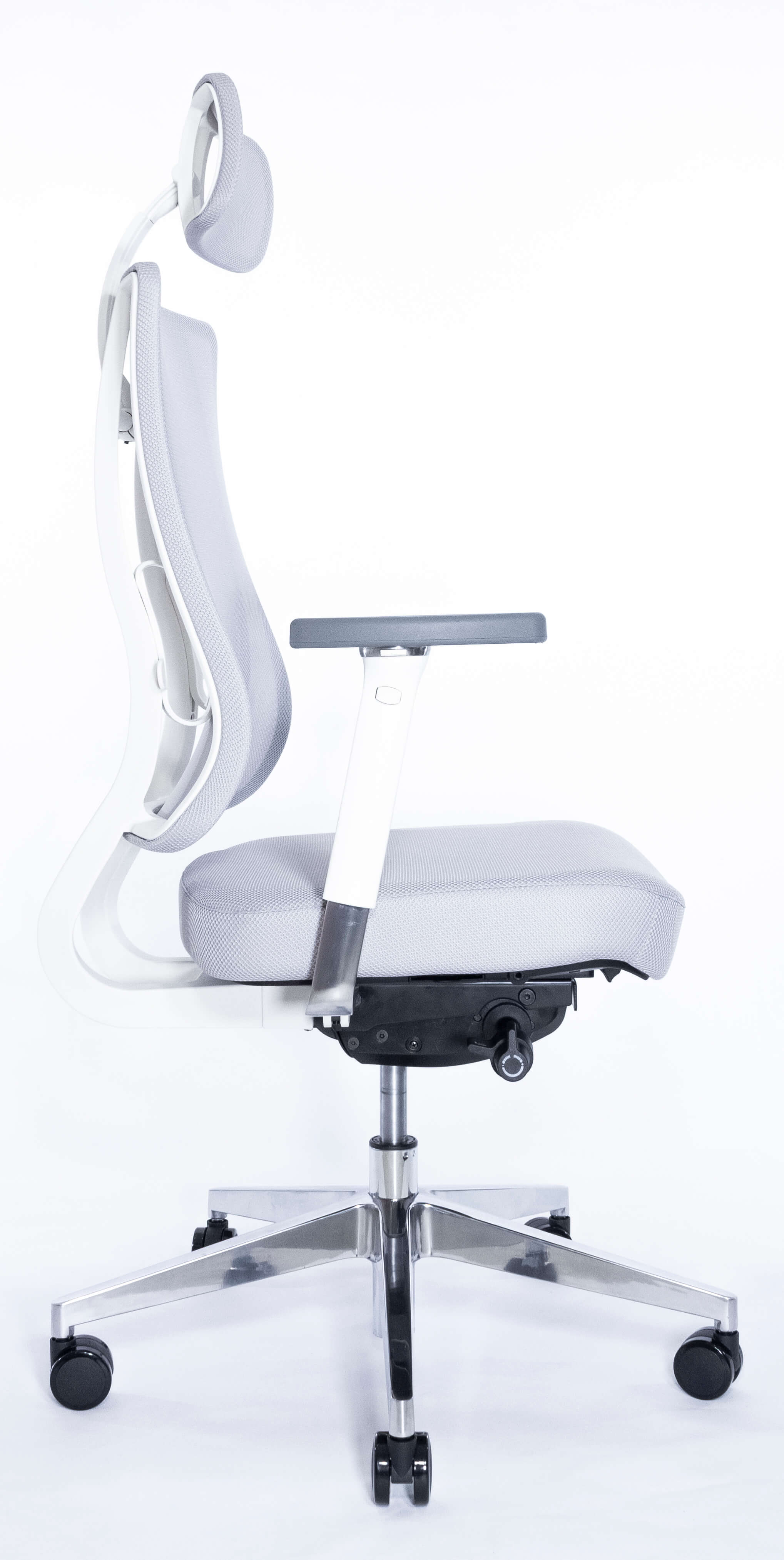 Эргономичное кресло Falto X TRANS (наклон переднего края сиденья, сетка, ткань, каркас белый, серый)