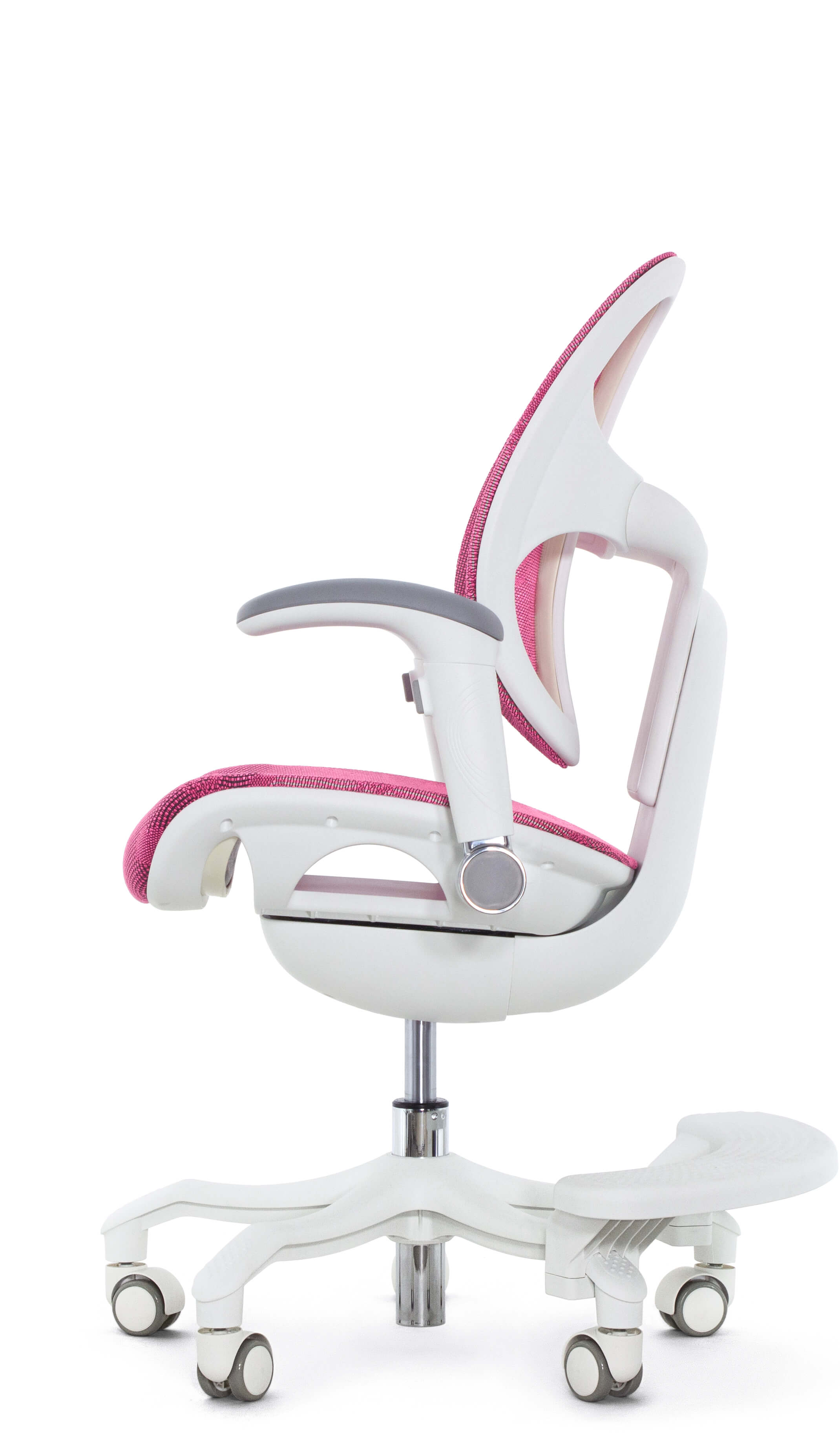 Детское эргономичное кресло Falto ORTO (корсетная спинка, слайдер, подлокотники 3D, сетка, розовый)