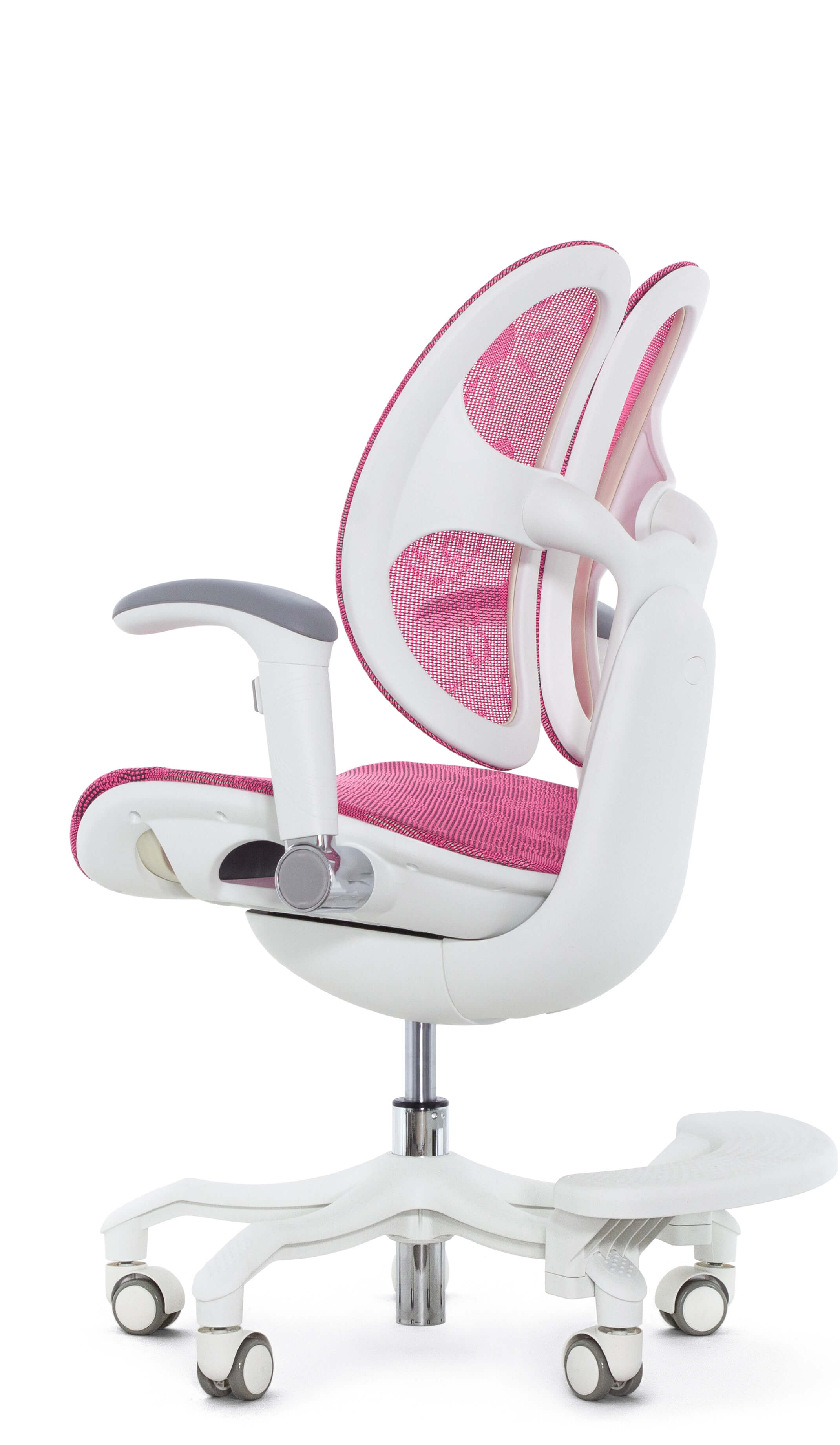 Детское эргономичное кресло Falto ORTO (корсетная спинка, слайдер, подлокотники 3D, сетка, розовый)