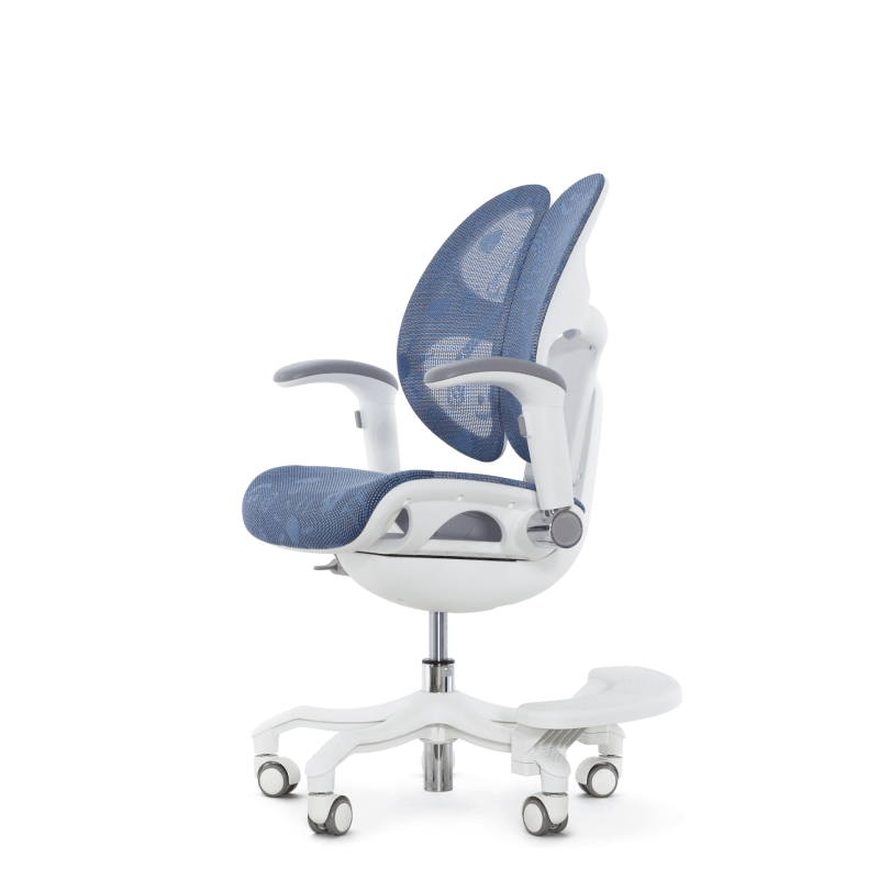 Детское эргономичное кресло Falto ORTO (корсетная спинка, слайдер, подлокотники 3D, сетка, синий)