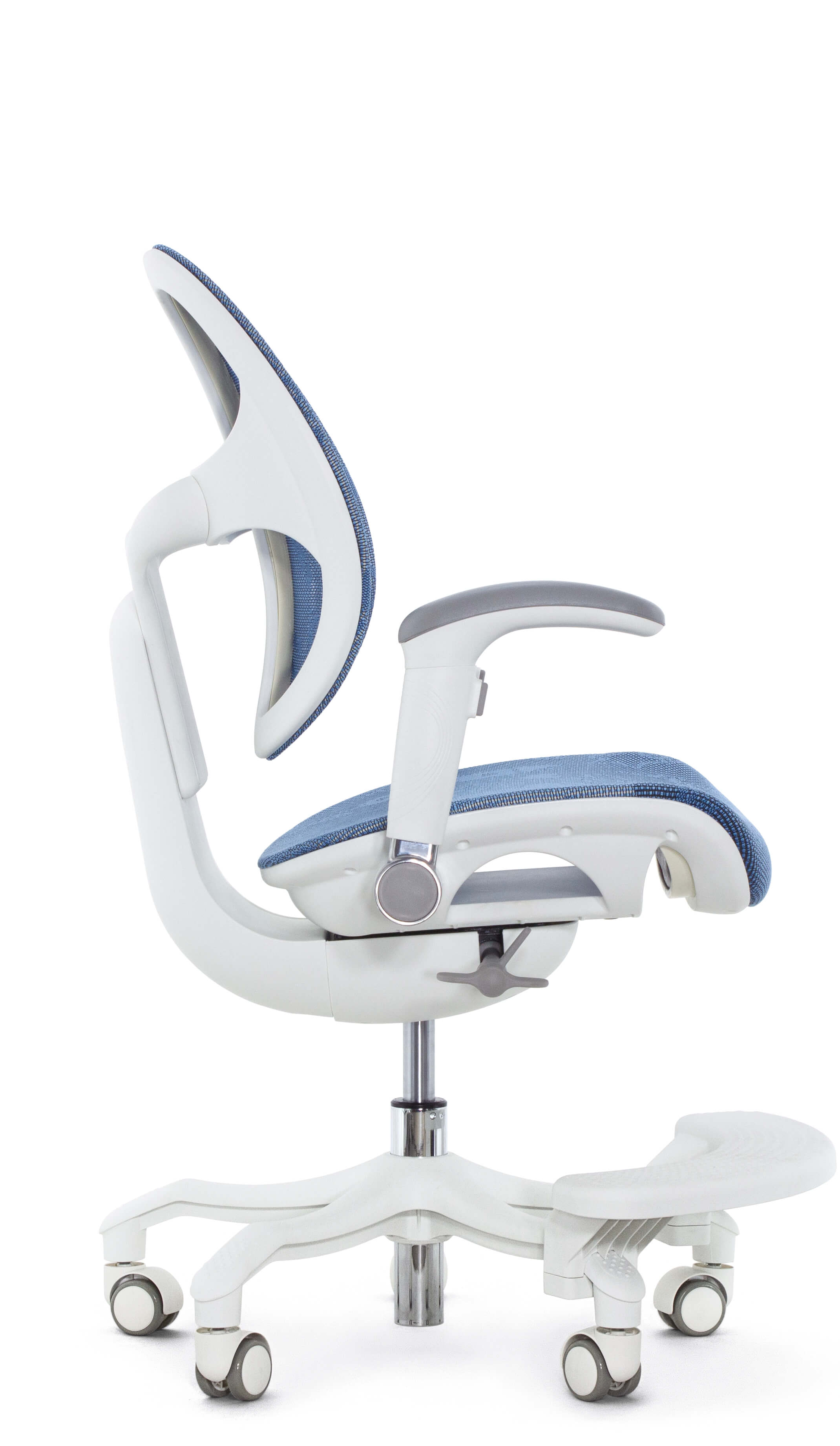 Детское эргономичное кресло Falto ORTO (корсетная спинка, слайдер, подлокотники 3D, сетка, синий)