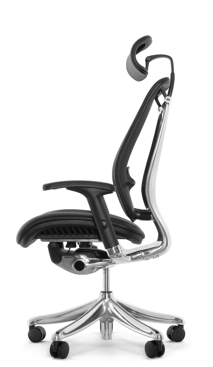 Эргономичное кресло Expert Spring SPL - 01 (кожа черная / каркас черный)