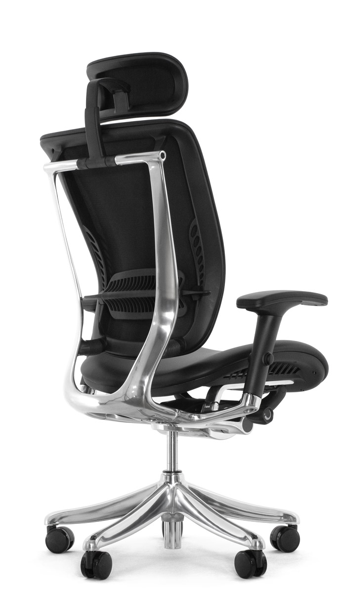 Эргономичное кресло Expert Spring SPL - 01 (кожа черная / каркас черный)