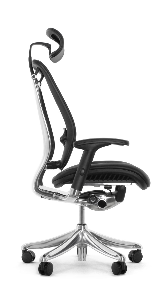 Эргономичное кресло Expert Spring SPL - 01 (кожа черная / каркас черный)