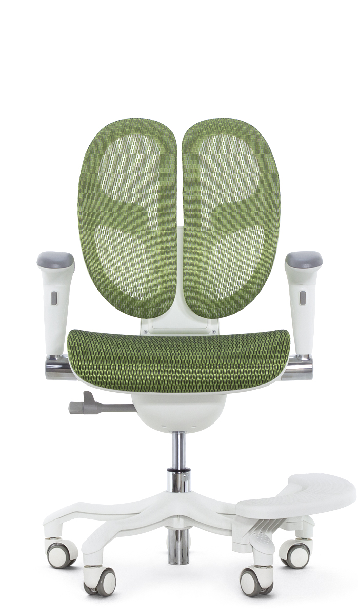 Детское эргономичное кресло Falto ORTO (корсетная спинка, слайдер, подлокотники 3D, сетка, зелёный)