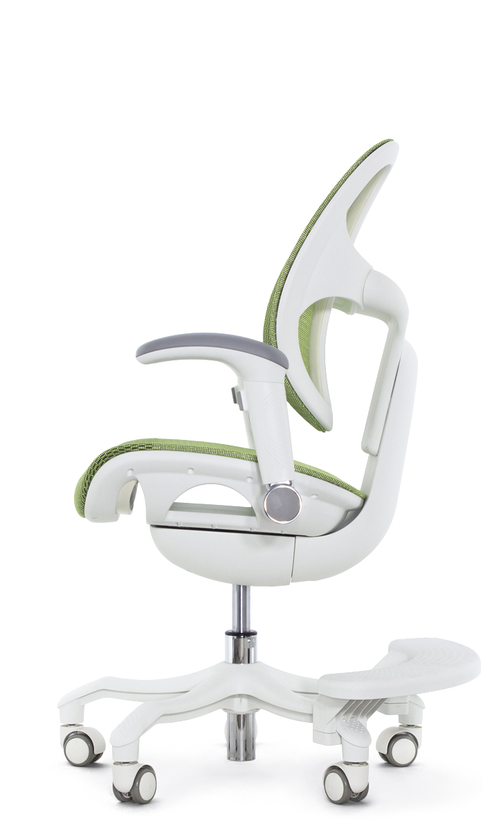 Детское эргономичное кресло Falto ORTO (корсетная спинка, слайдер, подлокотники 3D, сетка, зелёный)