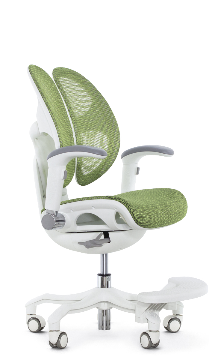 Детское эргономичное кресло Falto ORTO (корсетная спинка, слайдер, подлокотники 3D, сетка, зелёный)