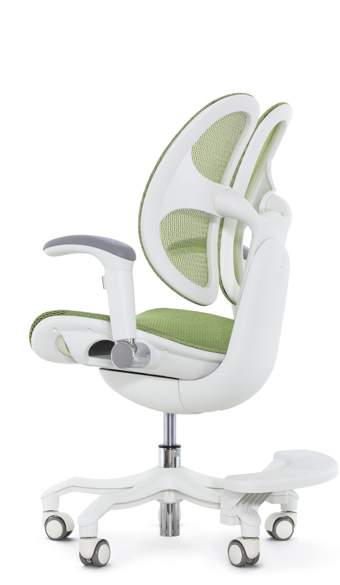 Детское эргономичное кресло Falto ORTO (корсетная спинка, слайдер, подлокотники 3D, сетка, зелёный)