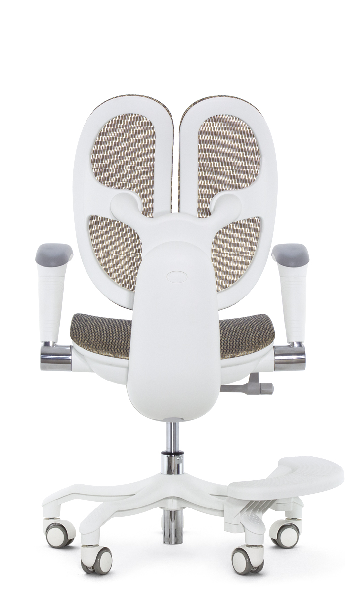 Детское эргономичное кресло Falto ORTO (корсетная спинка, слайдер, подлокотники 3D, сетка, золотой)