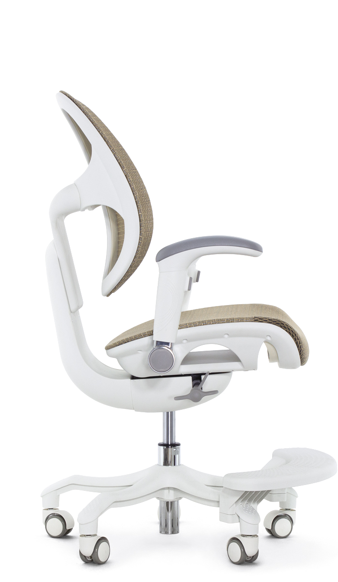 Детское эргономичное кресло Falto ORTO (корсетная спинка, слайдер, подлокотники 3D, сетка, золотой)