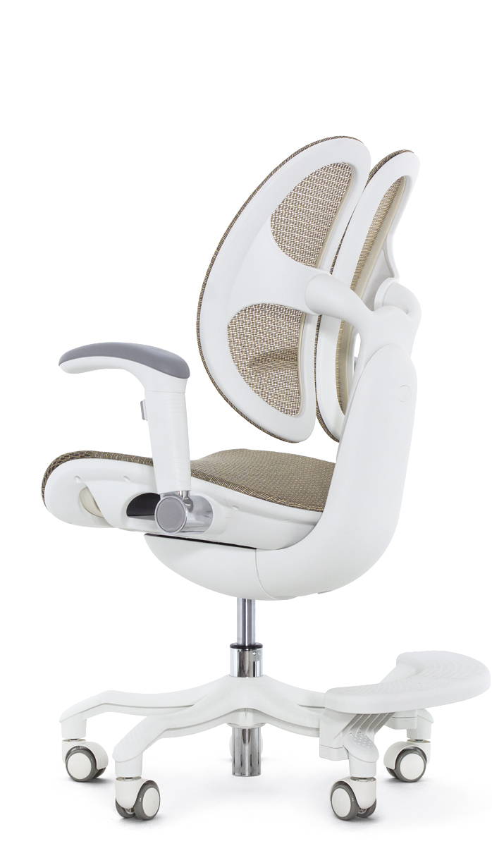 Детское эргономичное кресло Falto ORTO (корсетная спинка, слайдер, подлокотники 3D, сетка, золотой)