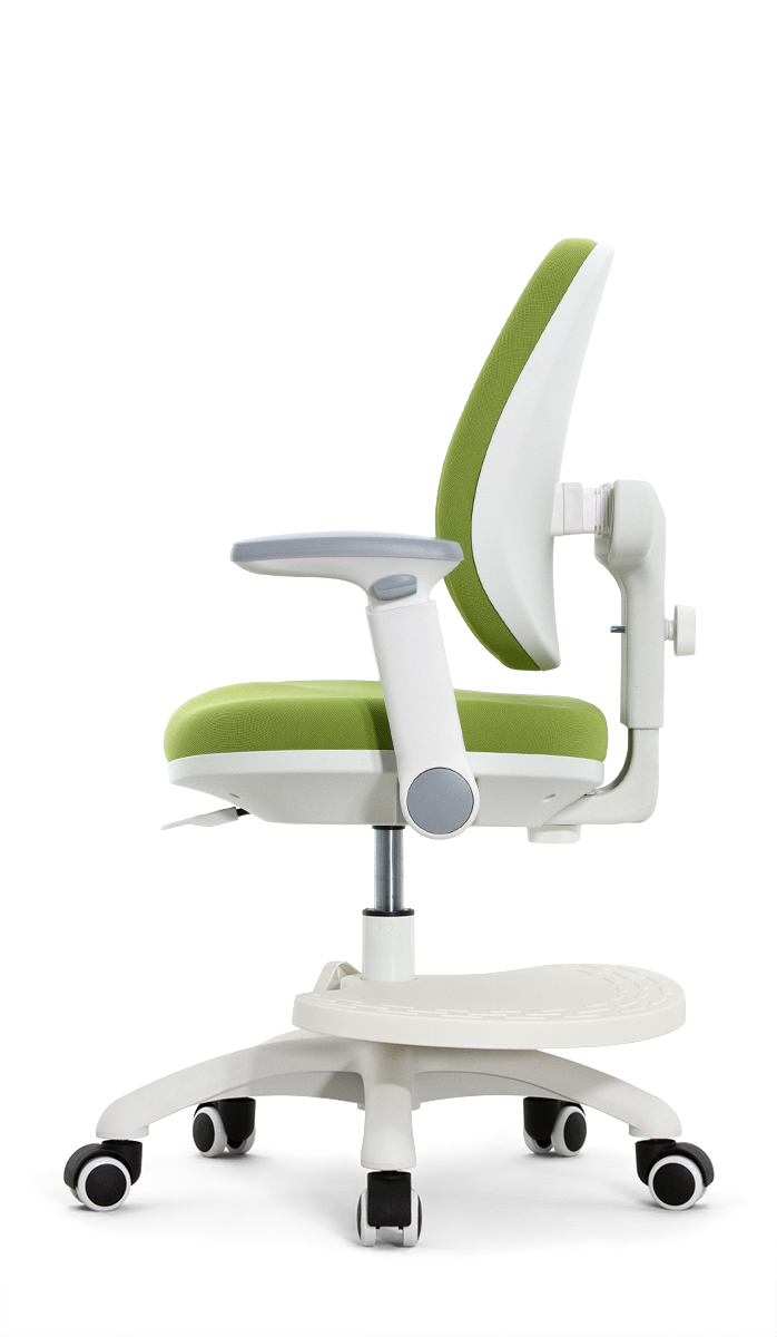 Детское эргономичное кресло Falto KIDS MAX DUO-P, ППУ латекс, спинка корсет, подножка, подлокотник 3D, обивка (зелёный)