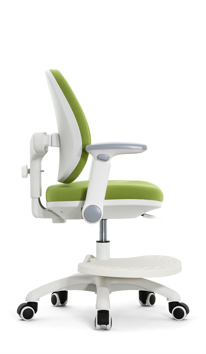 Детское эргономичное кресло Falto KIDS MAX DUO-P, ППУ латекс, спинка корсет, подножка, подлокотник 3D, обивка (зелёный)