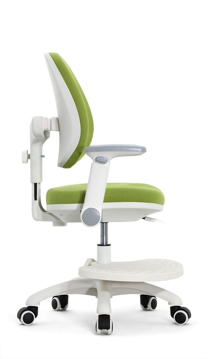 Детское эргономичное кресло Falto KIDS MAX DUO-P, ППУ латекс, спинка корсет, подножка, подлокотник 3D, обивка (зелёный)