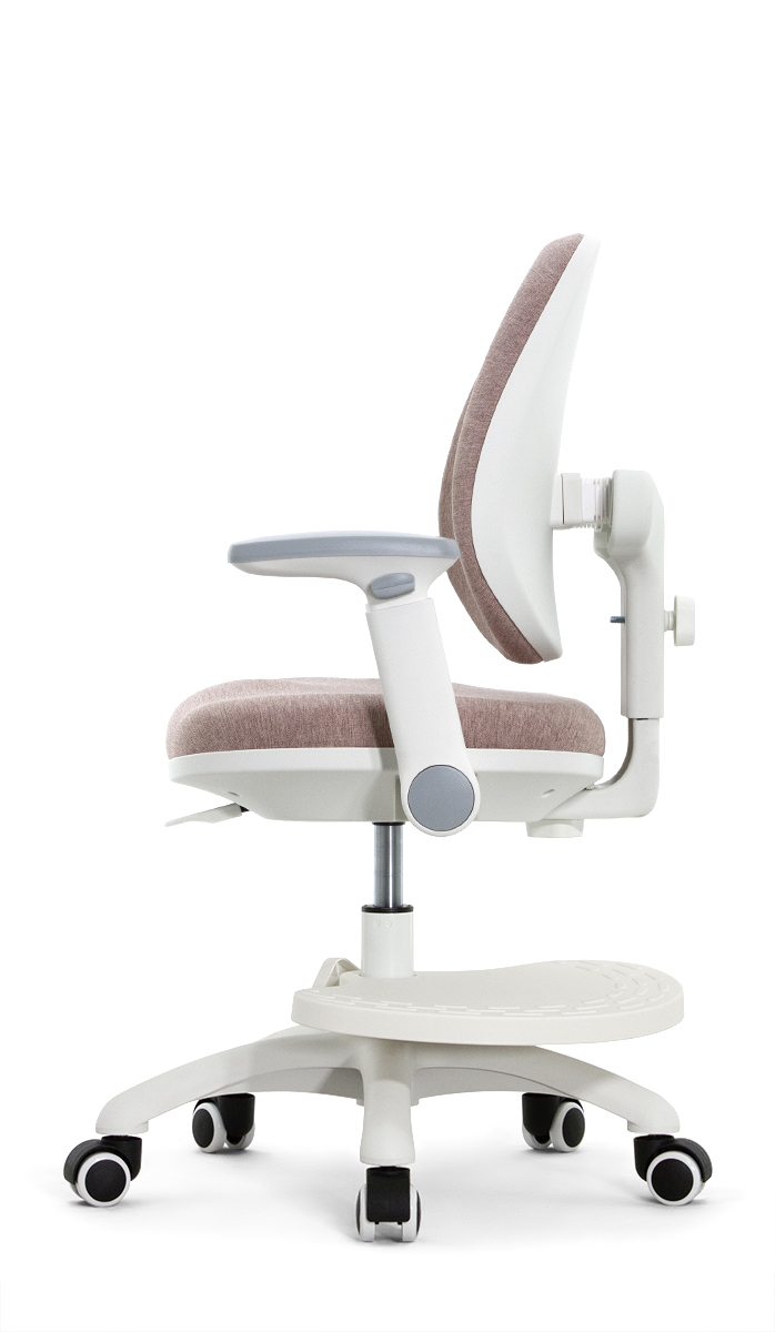 Детское эргономичное кресло Falto KIDS MAX DUO-P, ППУ латекс, спинка корсет, подножка, подлокотник 3D, обивка (розовый)