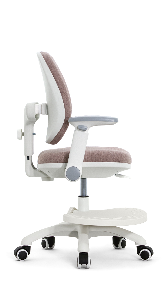 Детское эргономичное кресло Falto KIDS MAX DUO-P, ППУ латекс, спинка корсет, подножка, подлокотник 3D, обивка (розовый)