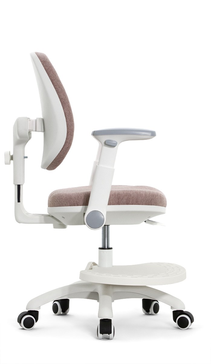 Детское эргономичное кресло Falto KIDS MAX DUO-P, ППУ латекс, спинка корсет, подножка, подлокотник 3D, обивка (розовый)