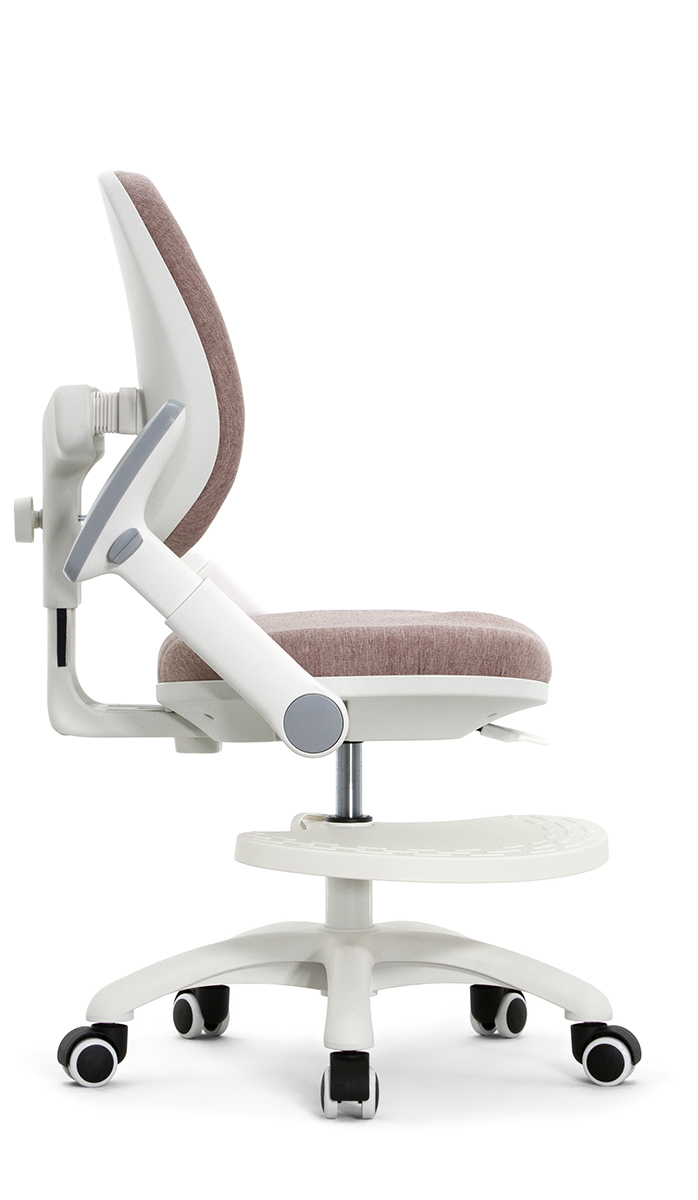 Детское эргономичное кресло Falto KIDS MAX DUO-P, ППУ латекс, спинка корсет, подножка, подлокотник 3D, обивка (розовый)