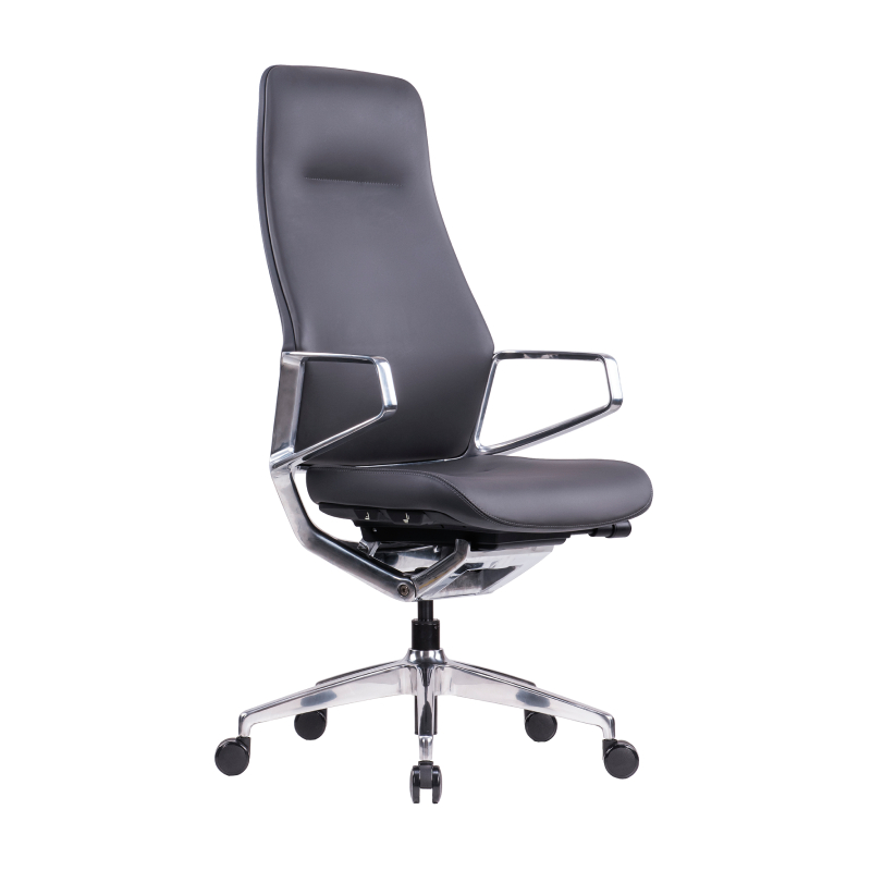 Эргономичное кресло руководителя Arico HB, чёрная кожа
