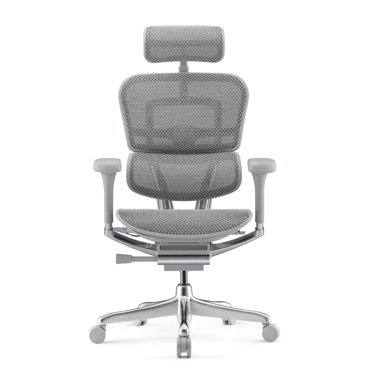 Эргономичное кресло Falto Ergohuman 2 Elite (алюминий, наклон вперёд, сетка, серый)