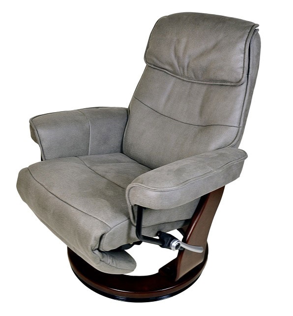 Кресло-реклайнер Relax Rio (встроенная подножка, искусственный нубук, серый)