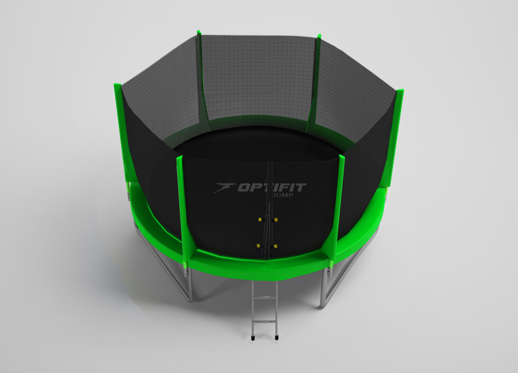 Батут Optifit Jump 14 ft 4.27 м, зеленый