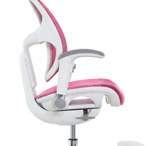 Детское эргономичное кресло Falto ORTO (корсетная спинка, слайдер, подлокотники 3D, сетка, розовый)
