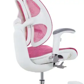 Детское эргономичное кресло Falto ORTO (корсетная спинка, слайдер, подлокотники 3D, сетка, розовый)