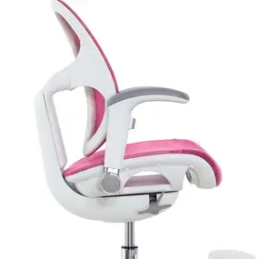 Детское эргономичное кресло Falto ORTO (корсетная спинка, слайдер, подлокотники 3D, сетка, розовый)