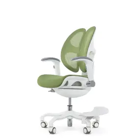 Детское эргономичное кресло Falto ORTO (корсетная спинка, слайдер, подлокотники 3D, сетка, зелёный)