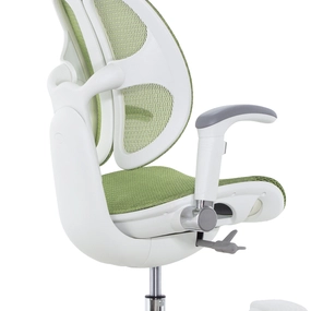 Детское эргономичное кресло Falto ORTO (корсетная спинка, слайдер, подлокотники 3D, сетка, зелёный)