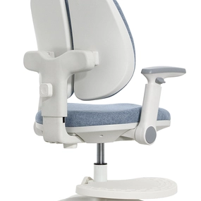Детское эргономичное кресло Falto KIDS MAX DUO-P, ППУ латекс, спинка корсет, подножка, подлокотник 3D, обивка (голубой)
