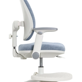 Детское эргономичное кресло Falto KIDS MAX DUO-P, ППУ латекс, спинка корсет, подножка, подлокотник 3D, обивка (голубой)