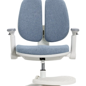 Детское эргономичное кресло Falto KIDS MAX DUO-P, ППУ латекс, спинка корсет, подножка, подлокотник 3D, обивка (голубой)