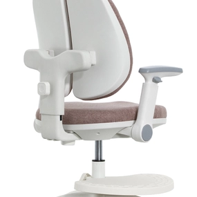 Детское эргономичное кресло Falto KIDS MAX DUO-P, ППУ латекс, спинка корсет, подножка, подлокотник 3D, обивка (розовый)