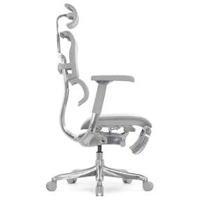 Эргономичное кресло Falto Ergohuman 2 Luxury с подножкой (SmartWork, алюминий, наклон вперёд, сетка, серый)