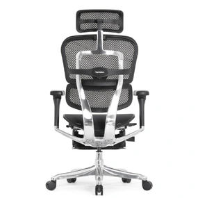 Эргономичное кресло Falto Ergohuman 2 Elite с подножкой (алюминий, наклон вперёд, сетка, чёрный)