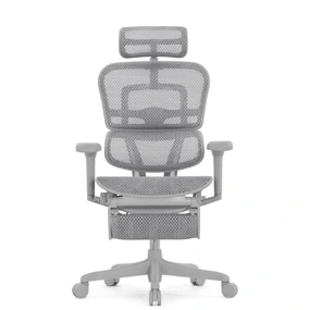 Эргономичное кресло Falto Ergohuman 2 Ultra с подножкой (наклон вперёд, сетка, серый)