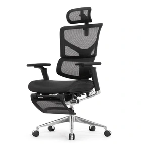 Эргономичное кресло Falto Sail 2 с подножкой (динамичный поясничный упор, подлокотники 6D (360), сетка, чёрный)