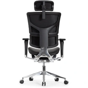 Эргономичное кресло Falto Leater Premium SL (динамичный поясничный упор, натуральная кожа, чёрный)