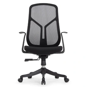 Эргономичное кресло Falto Кураж (без подголовника, сетка, ткань, черный)